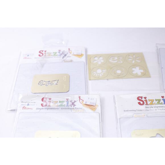 Sizzix, Simple Impressions, Embossing Folders, Set of 6, Flowers, Snowflake, - Picture 5 of 5